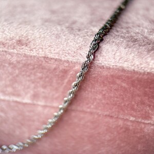 Vintage 14k White Gold 20 Inch Rope Chain image 5