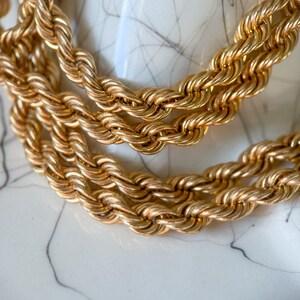 Vintage Super Chunky Rope Chain 14k Yellow Gold Chain 30 Inch Necklace image 7