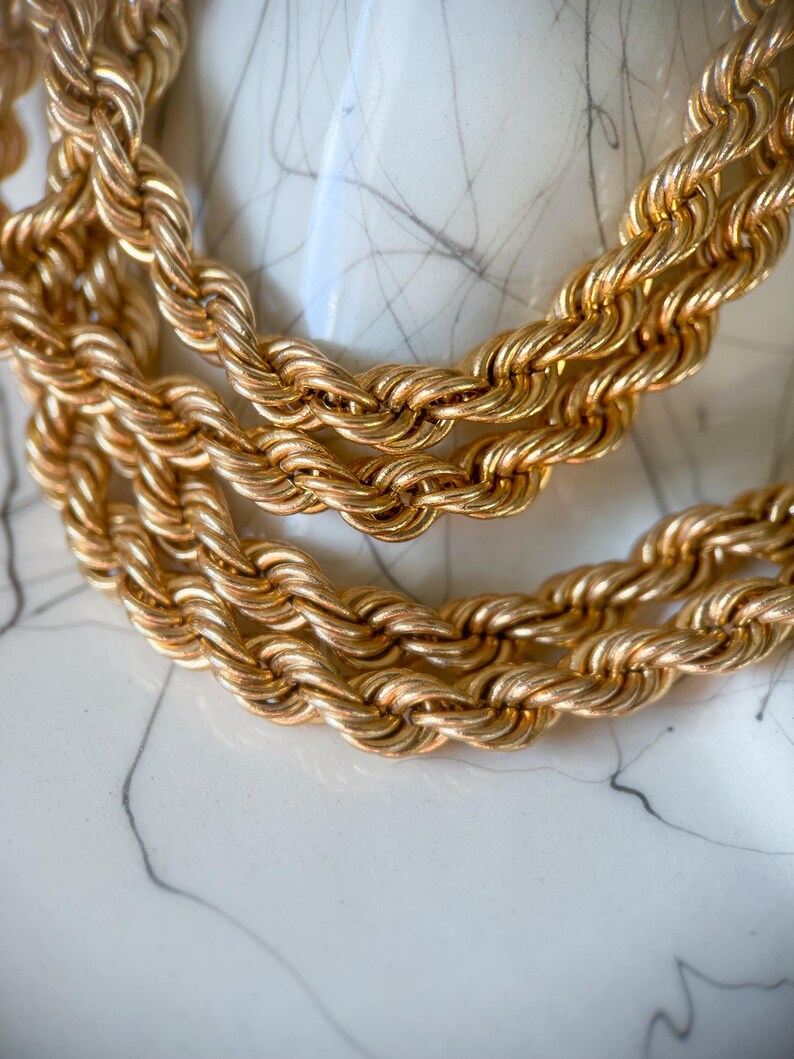Vintage Super Chunky Rope Chain 14k Yellow Gold Chain 30 Inch Necklace image 7