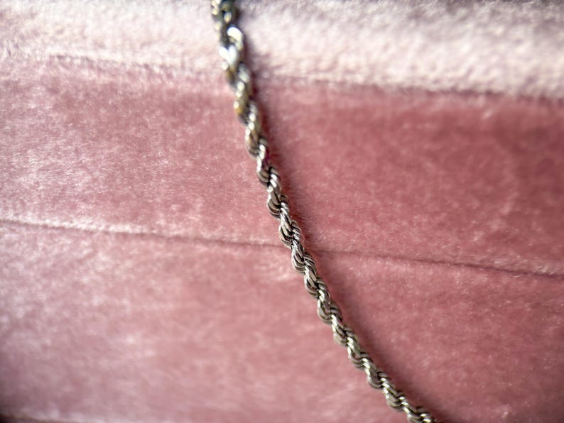 Vintage 14k White Gold 20 Inch Rope Chain image 4