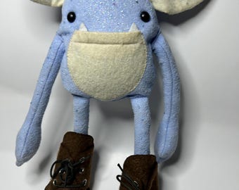 Handmade baby blue Weeglin Goblin Plush, Eco-Friendly Acrylic Felt