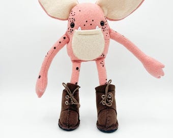 Juguetes de peluche para niños: monstruo, duende, troll, elfo, Weeglins personalizados, color melocotón moteado