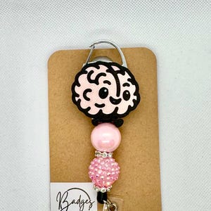 ブレインバッジリール 面白いバッジリール ナースバッジホルダー ピンクバッジリール RNギフト かわいいバッジリール