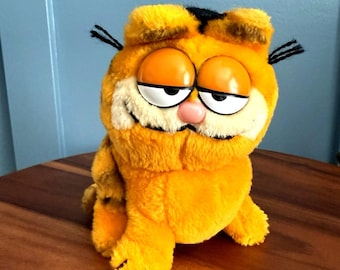 Vintage Dakin Garfield Plush Graduation Cap Beanbag 1978 Korea 6" Stuffy