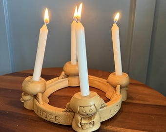 Abbey Press Angels Advent Candle Wreath Vintage 1970's Love Joy Hope Peace