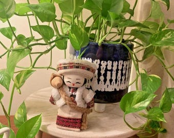 Chineser Wooden Folk dolls Ethnic clothing Traditional handicraft Collectible