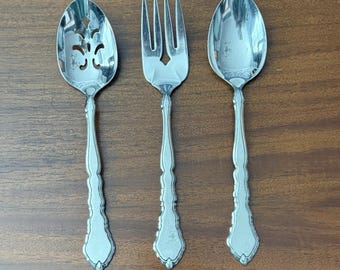 Oneida Community SATINIQUE Stainless Steel Serving Utensils – 3 Piece Set MCM