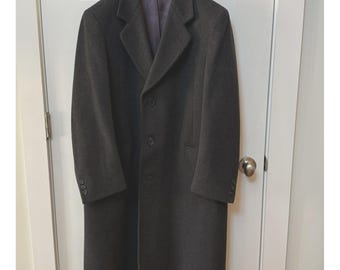 Traditionalist for Rich's Men's Overcoat 42R Wool Cashmere Blend Charcoal Gray