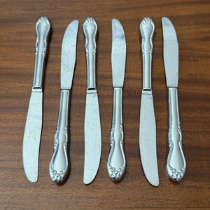 Oneida HOMESTEAD Dinner Knives Simeon & George H Rogers Stainless Flatware Set 6