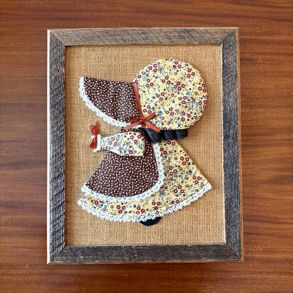 Vintage Handmade 70s Prairie Sun Bonnet Patchwork Calico Cottagecore HollyHobbie Ode to 1970s Holly Hobbie kindred spirits ? Lovers of  main image 4