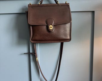 Vintage Coach Willis Bag 9927 Top Handle Crossbody Chocolate Brown Leather F/W