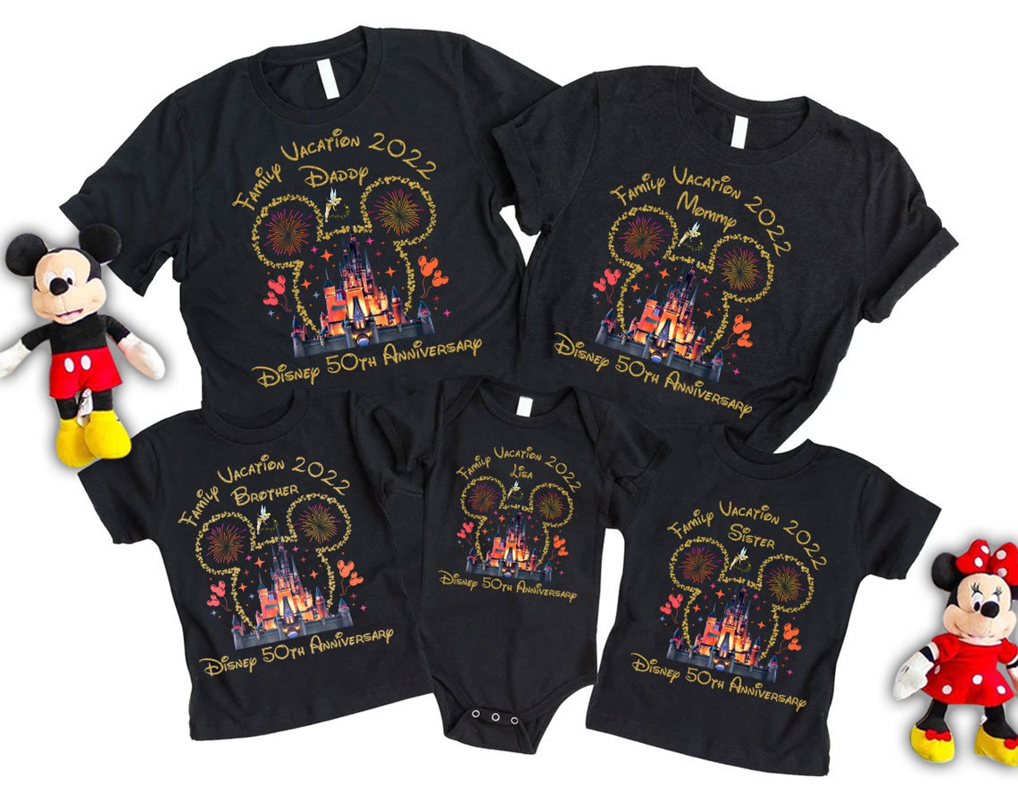 Personalized Disney Family Shirt, Disney Mickey Minnie Shirt, Disneyworld Shirt 2022, Disney 50th Anniversary Shirt