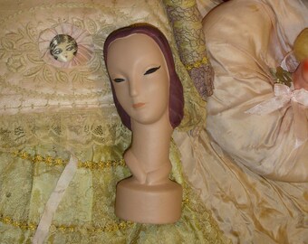 Vintage Pottery Art Deco Mini Head Bust Mannequin 7 3/4