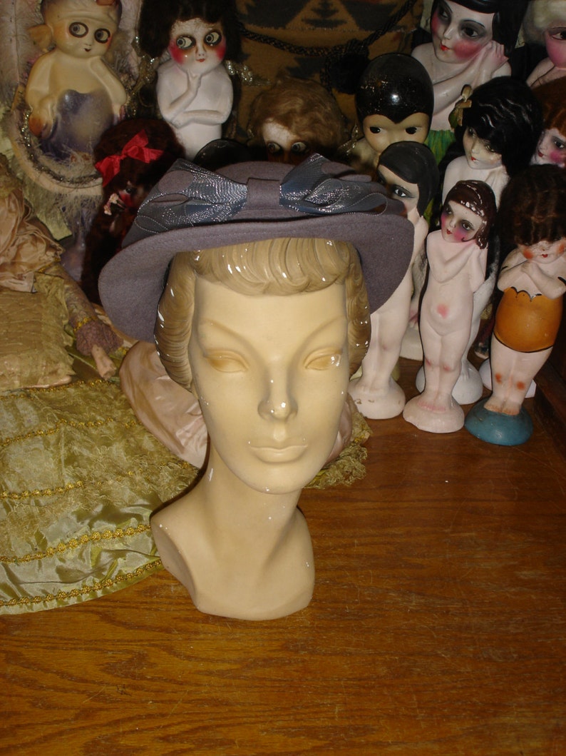 Vintage Plaster Mannequin Head Hat Stand Jewelry Display Etsy