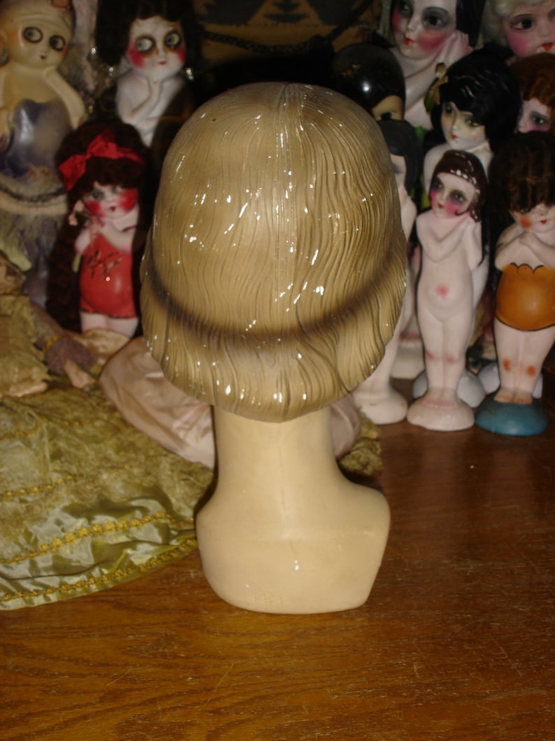 Vintage Plaster Mannequin Head Hat Stand Jewelry Display Etsy