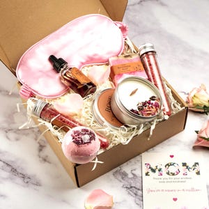 Relaxation Stress Relief Rose Aromatherapy Gift Box Self Care Spa Gift Set Spa Basket Birthday Gift Cheer Up Gift Thinking of You Gift Her