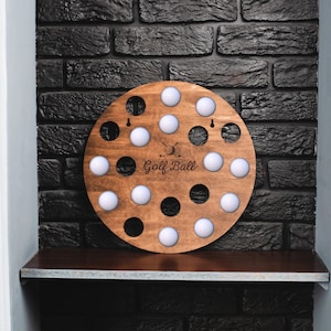 Personalised golf ball holder, Golf ball wall display, Wood golf ball display, Wooden golf ball holder,Golf ball storage,Golf ball collector