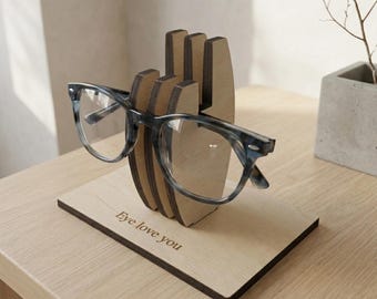 Porte-lunettes personnalisé, Porte-lunettes gravé, Support de porte-lunettes, Présentoir à lunettes, Support à lunettes, Support à lunettes de soleil pour bureau