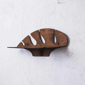 Monstera shelf, Monstera leaf shelf, Monstera leaf rack, Minimalist shelf, Floating shelf wood, Plant shelf wall, Boho wall shelf