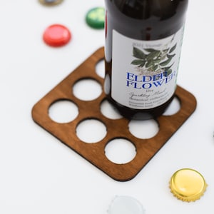 Beer cap coaster, Beer cap holder, Bottle cap collector, Bottle cap holder, Beer cap collector, Drink coasters wood, Cap display coaster