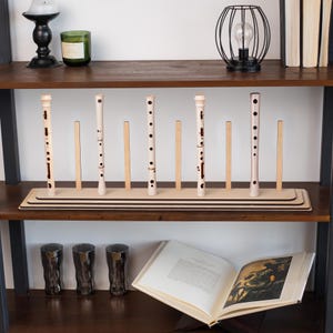Flute stand wooden, Flute holder, Whistle stand, Whistle holder, Flute rack wood, Flute display, Tin Whistle stand, Native flute stand