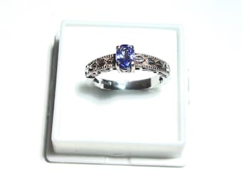 Tanzanite sterling silver ring