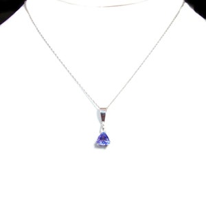 1.22 carat genuine tanzanite sterling silver pendant with chain image 3