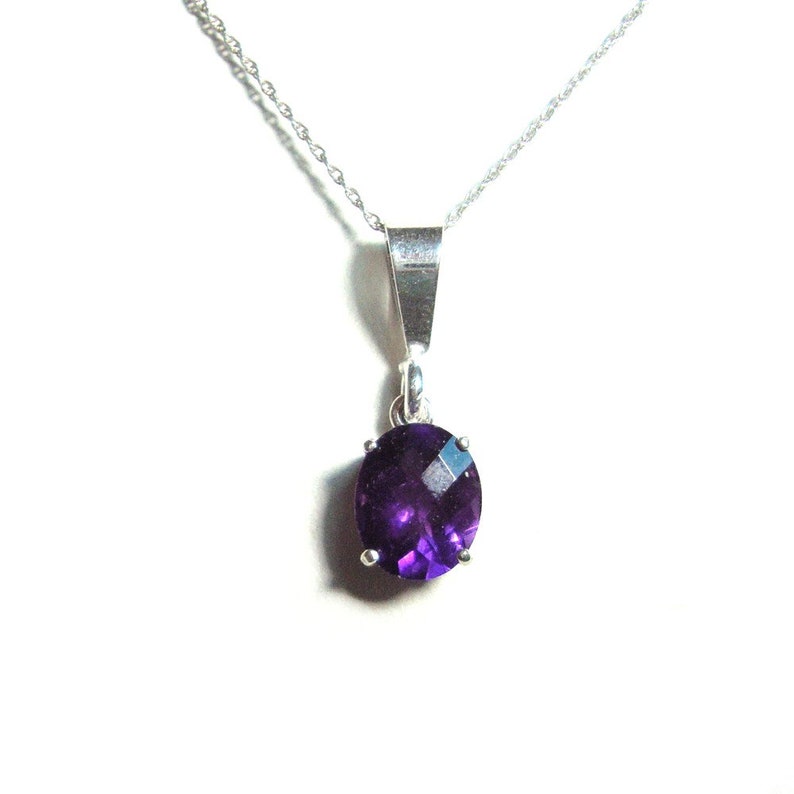 Amethyst sterling silver pendant and chain image 5