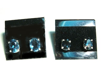 London blue topaz sterling silver stud earrings