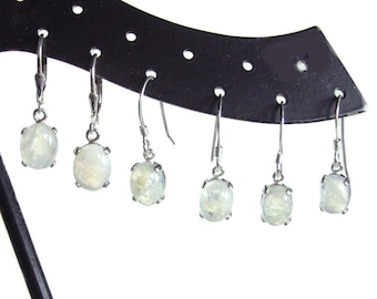 Moonstone sterling silver dangle earrings