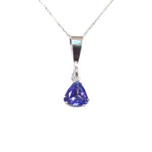 1.22 carat genuine tanzanite sterling silver pendant with chain image 2