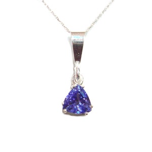 1.22 carat genuine tanzanite sterling silver pendant with chain image 5