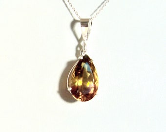 Ametrine sterling silver pendant with chain