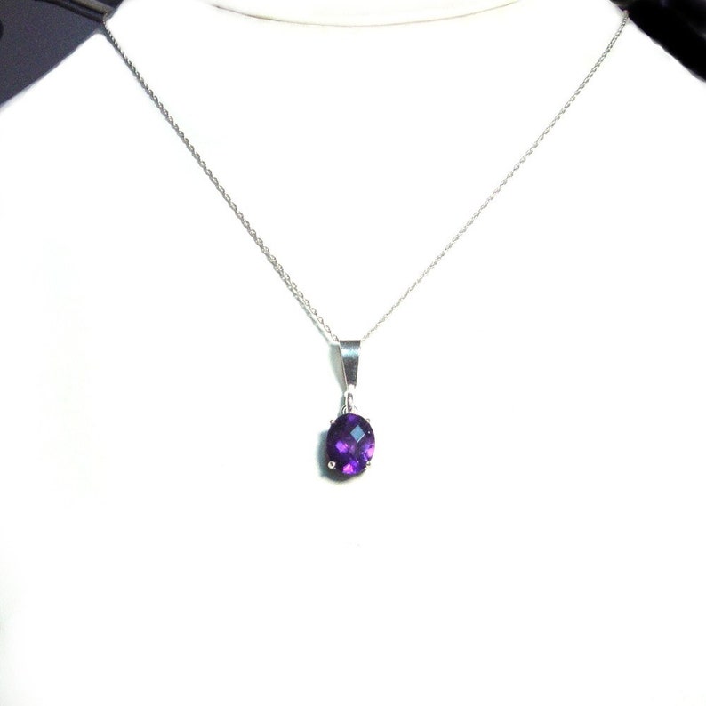 Amethyst sterling silver pendant and chain image 3
