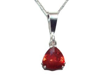 Red Labradorite sterling silver pendant with chain