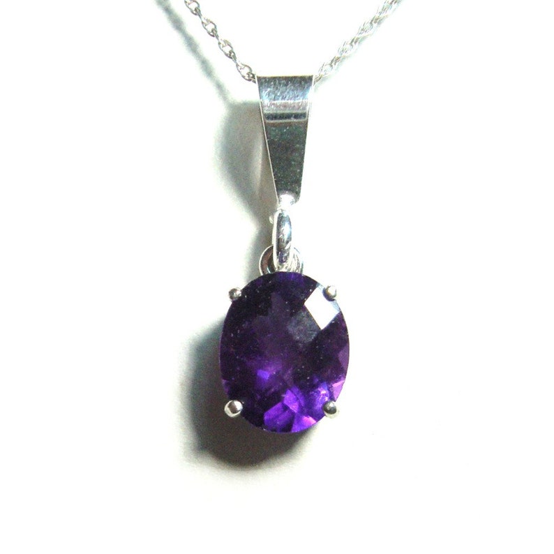 Amethyst sterling silver pendant and chain image 2