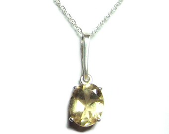 Citrine sterling silver pendant with chain