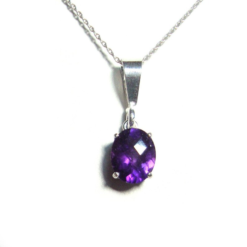 Amethyst sterling silver pendant and chain image 4