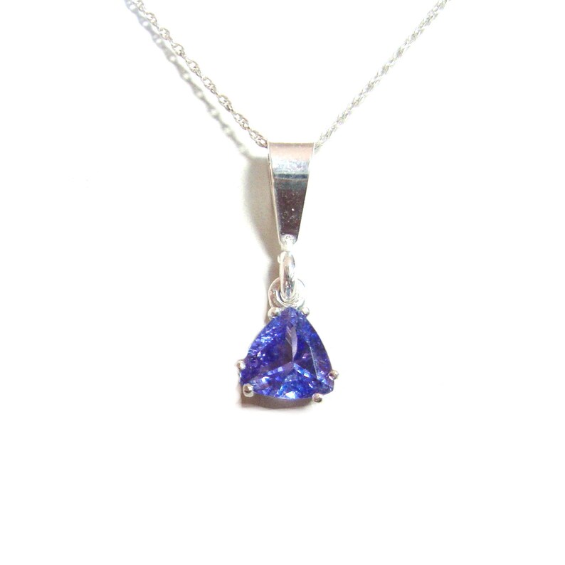 1.22 carat genuine tanzanite sterling silver pendant with chain image 4