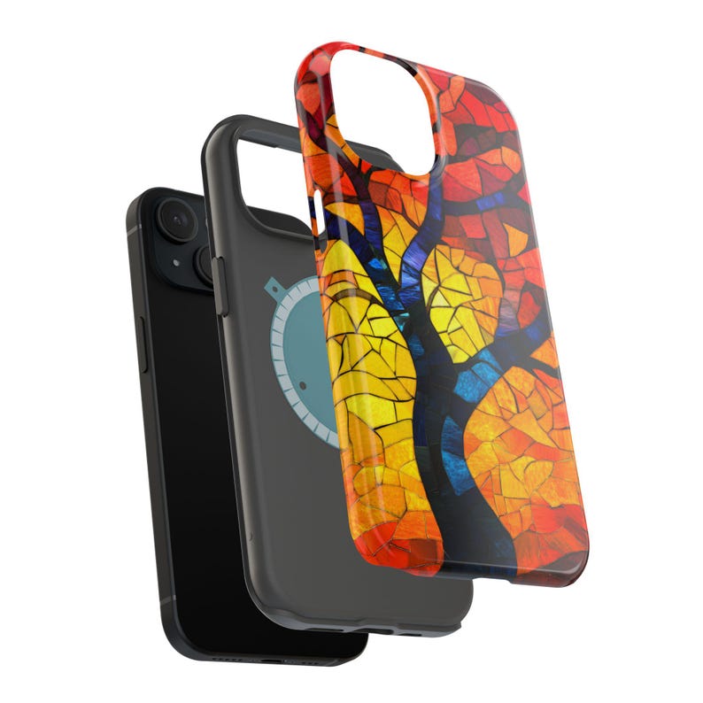 Vibrant Mosaic Tree Design Magsafe iPhone Case Etsy UK
