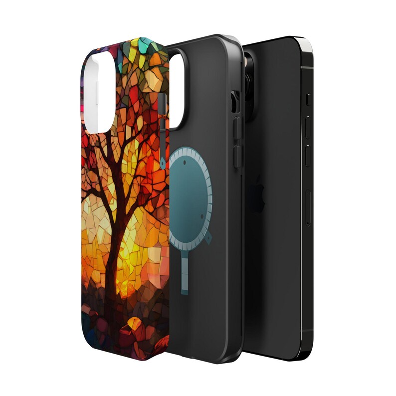 Vibrant Mosaic Tree Design Magsafe iPhone Case Etsy UK