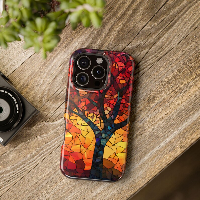 Vibrant Mosaic Tree Design Magsafe iPhone Case Etsy UK