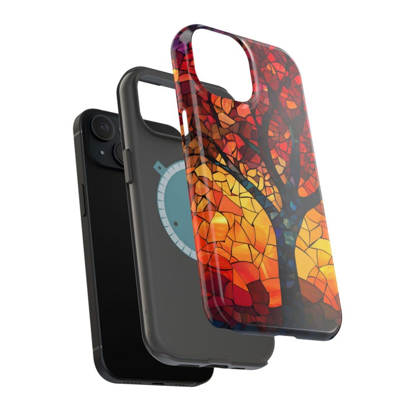Vibrant Mosaic Tree Design Magsafe iPhone Case Etsy UK
