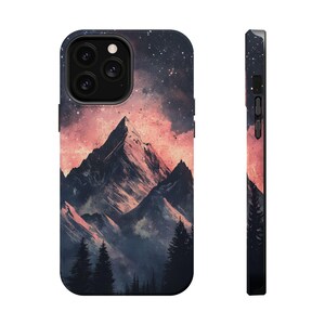 Custodia MagSafe per iPhone 16 15 14 13 / con design Majestic Mountain Starry Night