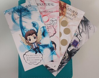 Supernatural, Sparchallenges zum Rubbeln, Abstreichen, Losen und Würfeln für A6 Binder, Umschlagmethode, Budget, Sparen