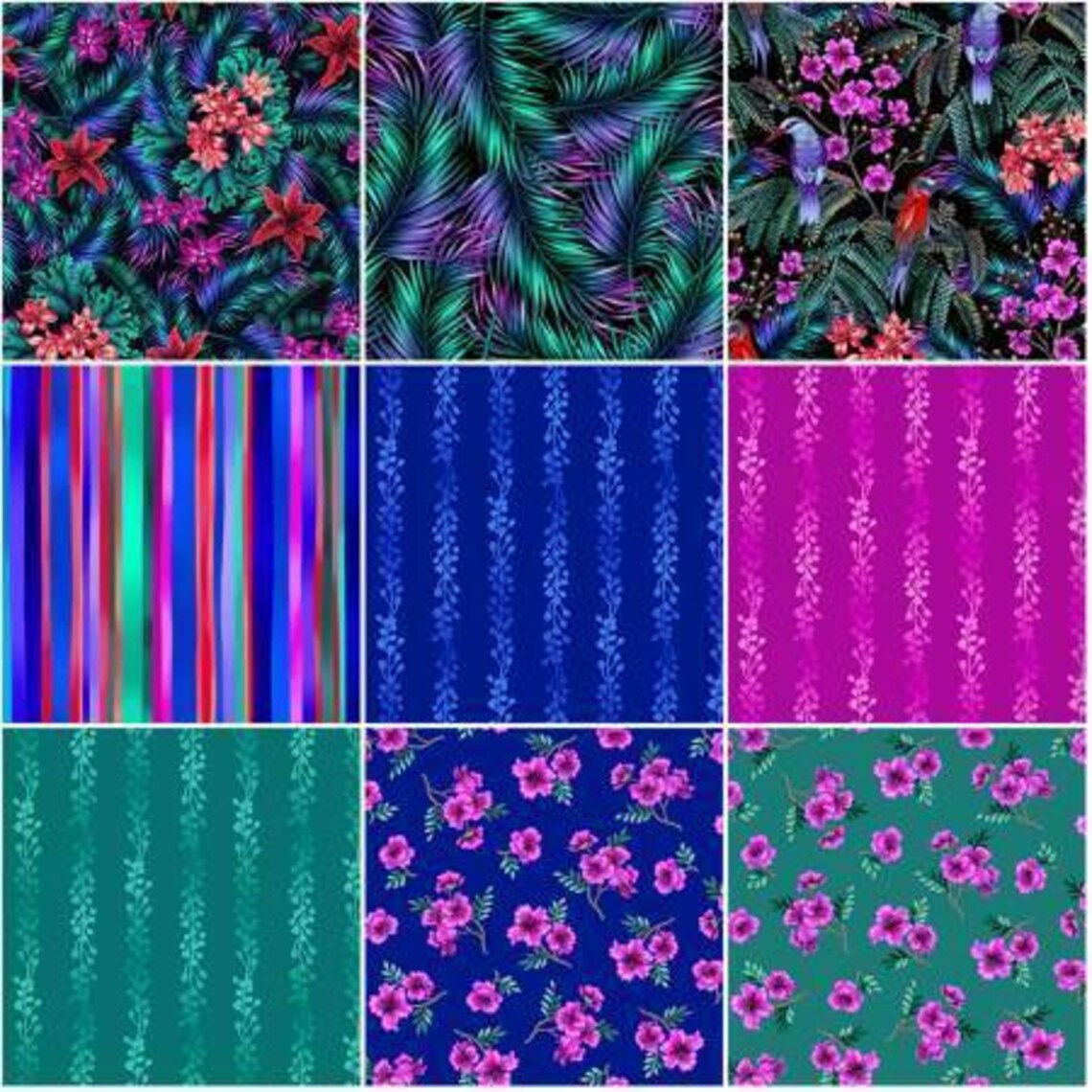 42 Pc Jelly Roll Tropic Gardens Fabric from P&B Textiles Etsy