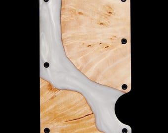Luxury Olive Wood and white Acrylic Wallet - Bold Elegance Meets Nature