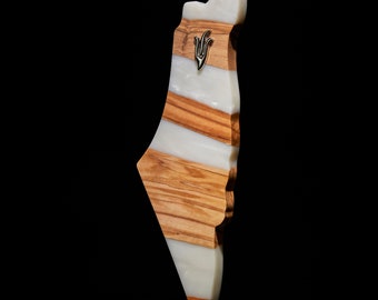 Unique Wood and Acrylic Mezuzah - The Geometry of the Land of Israel for Your Home