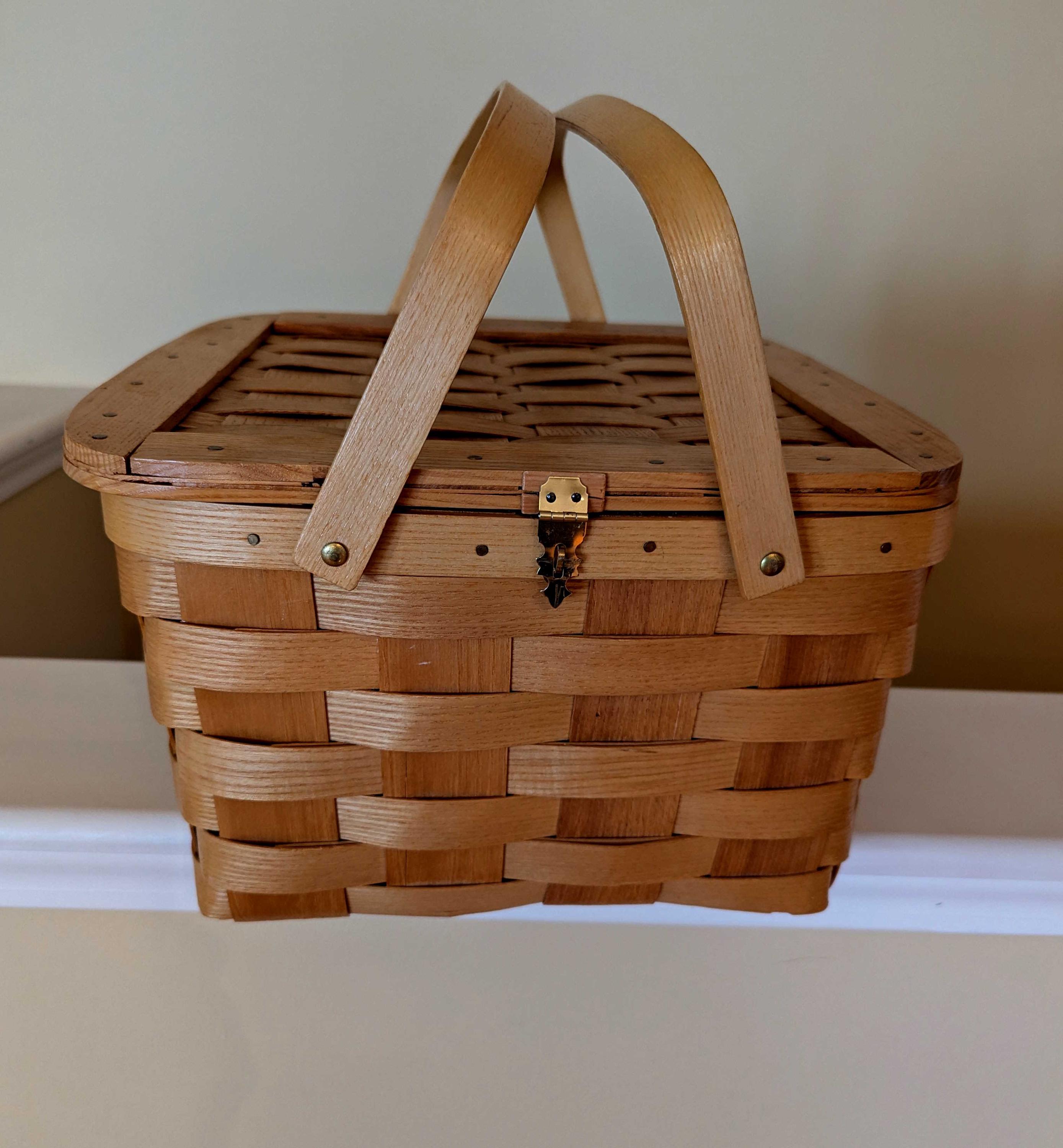 アメリカ製◎木製ハンドメイドバスケット◎BASKETVILLEピクニックに