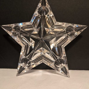 Mikasa 5-Point Star Lead Crystal Candleholder Stellar Holiday Christmas Table Decor Sparkling